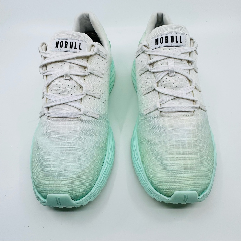 NOBULL Ripstop Runners in a white and teal ombre colorway SZ Women’s 8